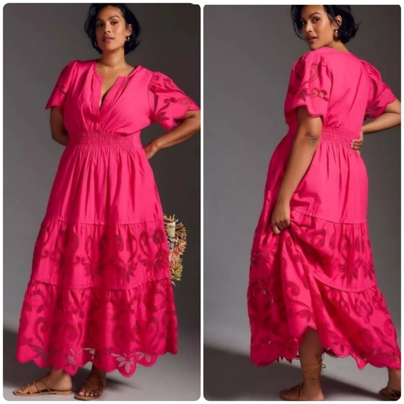 Anthropologie Somerset Maxi Dress: Cutwork Edition – Pink/Rose – Size XL – NWT - Picture 3 of 12